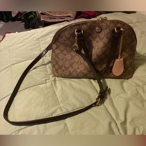 coach peyton purse brown leather